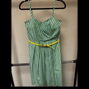 Maurices Dress w/ Belt 9-10 Green & White Stripe